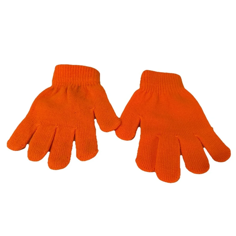 Stretch‎ Orange Unisex Knit Glove Winter Warm One Size Fits Most New